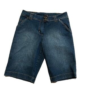 New York & company Bermuda jean shorts buttons pockets Y2K women’s 10